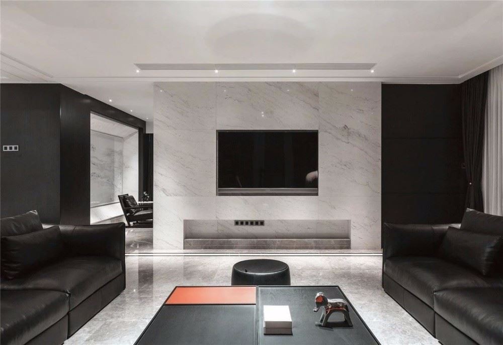 临沧室内装修福心小区230平米复式-现代简约高级灰风格室内设计家装案例