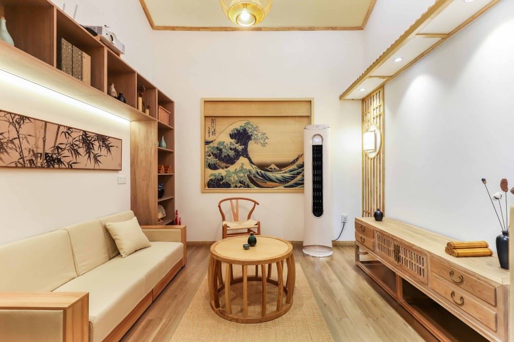 临沧装修设计腾瑞幸福里50平米复式公寓-日式风格室内家装案例效果图