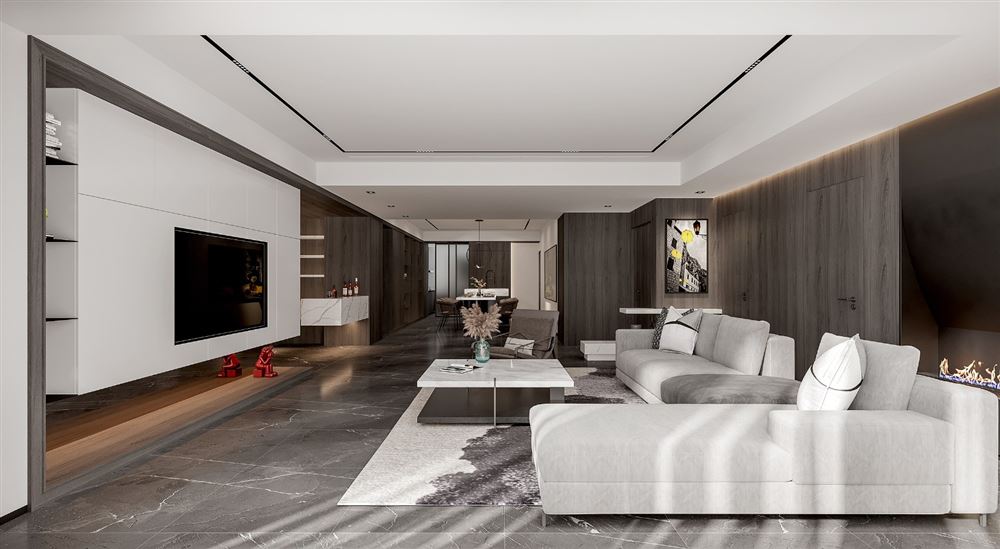 临沧室内装修劲嘉金棕榈湾192平米平层-现代风格室内设计家装案例